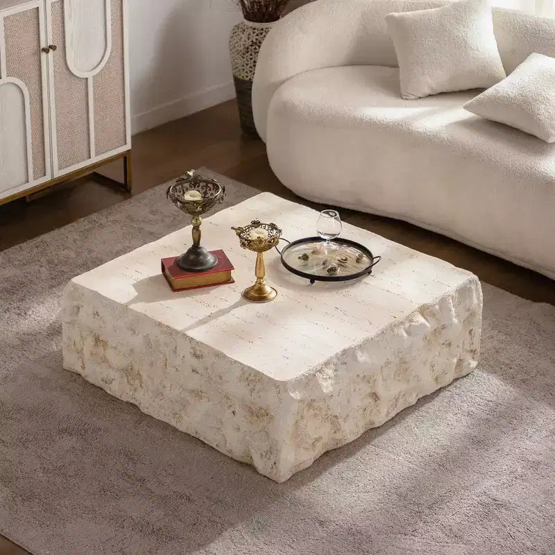 Table basse carrée GDFStudio Kashton Modern 35 en béton léger