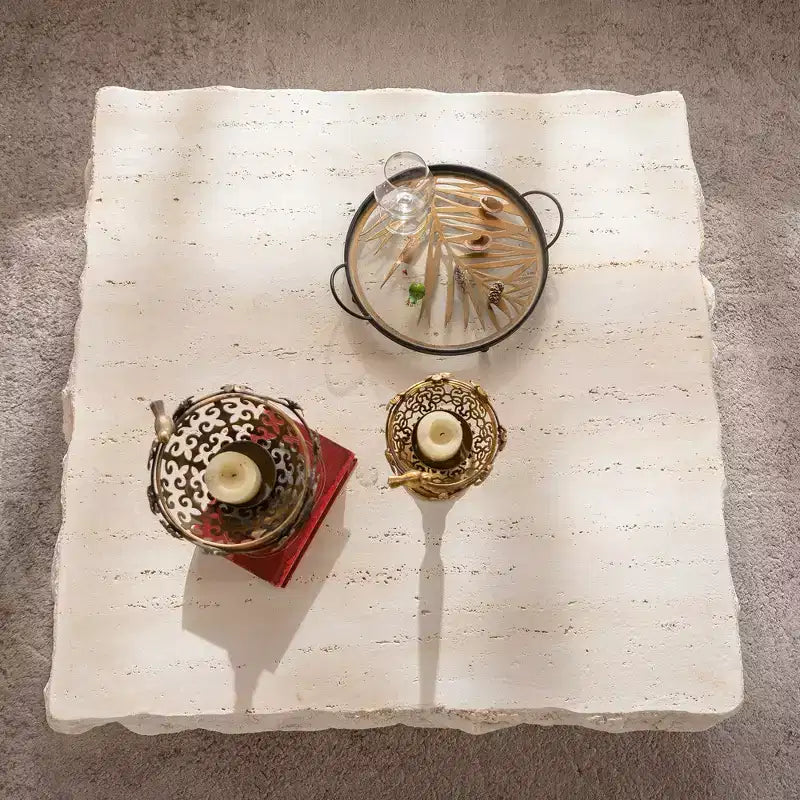 Table basse carrée GDFStudio Kashton Modern 35 en béton léger