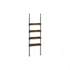 Organisateur de salle de bain de rangement au-dessus des toilettes à 4 étagères en bois réglables, meuble étroit peu encombrant pour petite pièce, marron rustique
