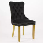 Lot de 2 chaises de salle à manger modernes du milieu du siècle, chaises de salle à manger rembourrées en velours, chaises de cuisine contemporaines sans accoudoirs avec pieds en bois-Panipeachy