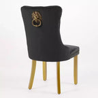 Lot de 2 chaises de salle à manger modernes du milieu du siècle, chaises de salle à manger rembourrées en velours, chaises de cuisine contemporaines sans accoudoirs avec pieds en bois-Panipeachy