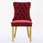 Lot de 2 chaises de salle à manger modernes du milieu du siècle, chaises de salle à manger rembourrées en velours, chaises de cuisine contemporaines sans accoudoirs avec pieds en bois-Panipeachy