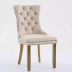 Lot de 2 chaises de salle à manger modernes du milieu du siècle, chaises de salle à manger rembourrées en velours, chaises de cuisine contemporaines sans accoudoirs avec pieds en bois-Panipeachy
