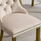 Lot de 2 chaises de salle à manger modernes du milieu du siècle, chaises de salle à manger rembourrées en velours, chaises de cuisine contemporaines sans accoudoirs avec pieds en bois-Panipeachy