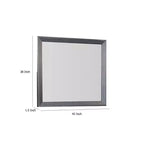Miroir de commode Royal Hampton, bois d'hévéa massif noir patiné classique 42 pouces