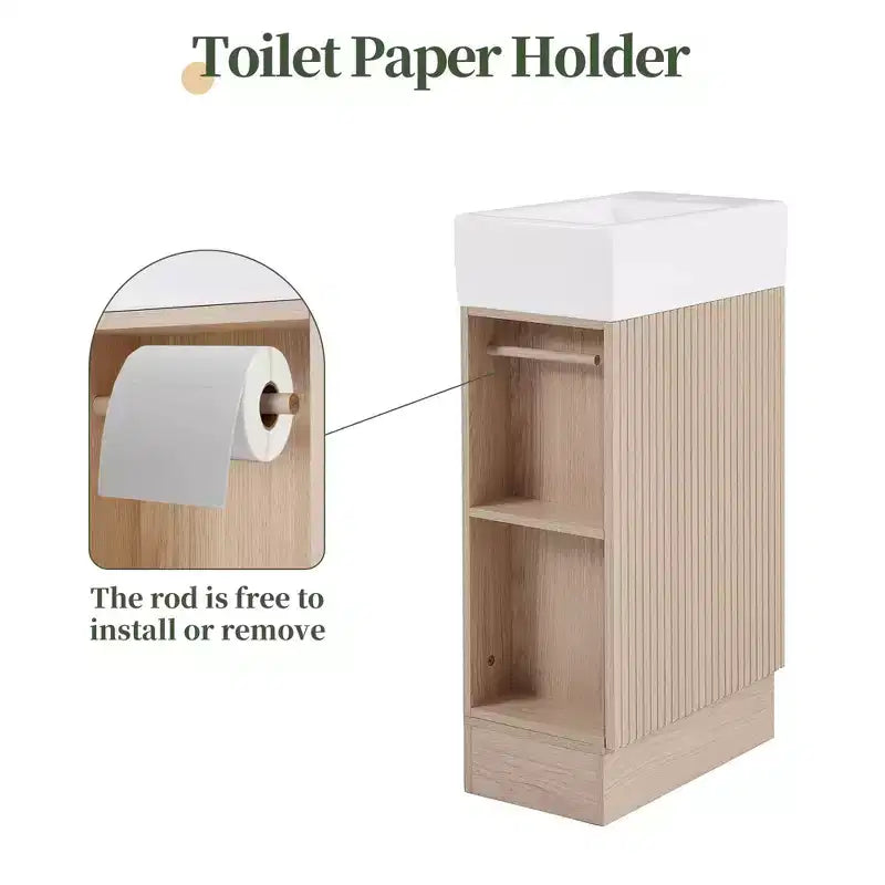 MAYEERTY 18.6 Meuble Lavabo Salle de Bain avec Évier Étagère à 2 Niveaux Orientation Gauche Droite Noir