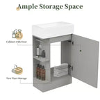 MAYEERTY 18.6 Meuble Lavabo Salle de Bain avec Évier Étagère à 2 Niveaux Orientation Gauche Droite Noir