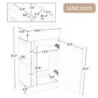 MAYEERTY 18.6 Meuble Lavabo Salle de Bain avec Évier Étagère à 2 Niveaux Orientation Gauche Droite Noir