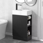 MAYEERTY 18.6 Bathroom Vanity with Sink 2-tier Shelf Left Right Orientation Black