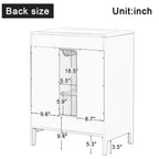 MAYEERTY Meuble-lavabo de salle de bain 24 po avec évier 2 tiroirs 1 porte Étagère réglable Bois massif MDF Noir