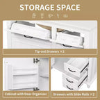 Meuble-lavabo de salle de bain MAYEERTY 36, dessus en céramique, armoire en bois massif et MDF de peuplier, tiroirs basculants, étagères réglables, poignées en zinc
