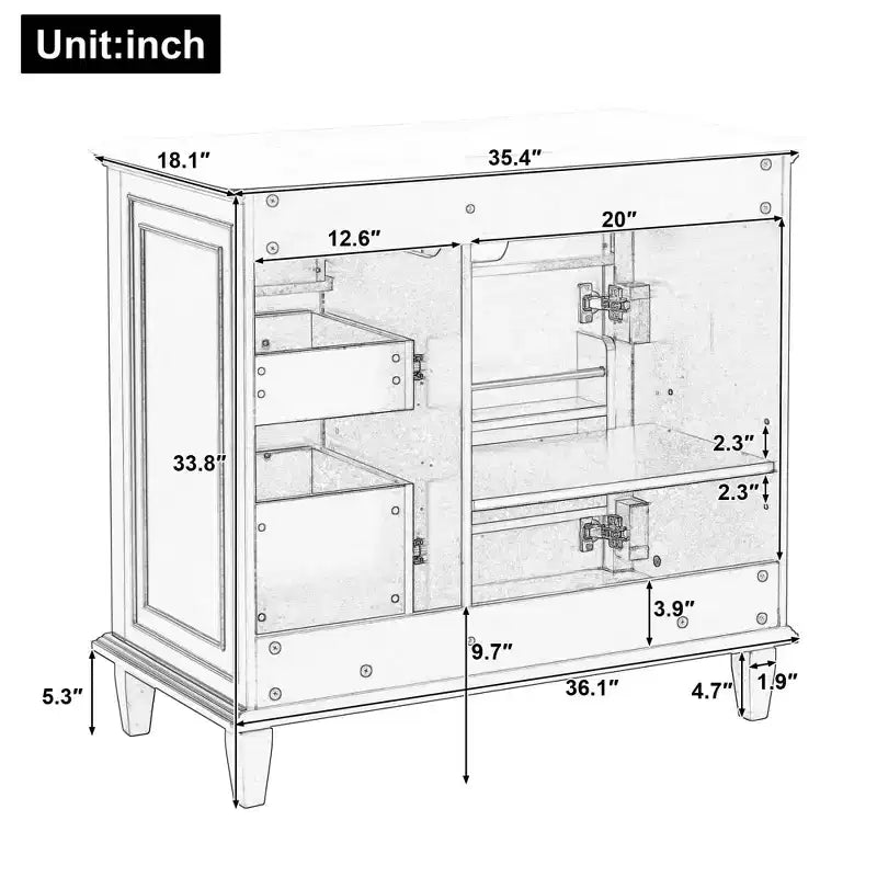 Meuble-lavabo de salle de bain MAYEERTY 36, dessus en céramique, armoire en bois massif et MDF de peuplier, tiroirs basculants, étagères réglables, poignées en zinc