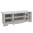 Meuble TV en bois AndMakers de 132,08 cm avec 1 armoire de rangement vitrée pour téléviseurs jusqu'à 152,4 cm.