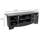 Meuble TV en bois AndMakers de 132,08 cm avec 1 armoire de rangement vitrée pour téléviseurs jusqu'à 152,4 cm.