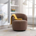 Fauteuil pivotant d'appoint en tissu avec anneau en métal thermolaqué noir