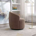 Fauteuil pivotant d'appoint en tissu avec anneau en métal thermolaqué noir