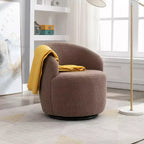 Fauteuil pivotant d'appoint en tissu avec anneau en métal thermolaqué noir