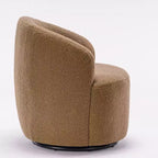 Fauteuil pivotant d'appoint en tissu avec anneau en métal thermolaqué noir