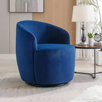 Fauteuil pivotant d'appoint en tissu avec anneau en métal thermolaqué noir