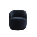 Fauteuil pivotant d'appoint en tissu avec anneau en métal thermolaqué noir