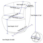 Fauteuil pivotant d'appoint en tissu avec anneau en métal thermolaqué noir