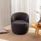 Fauteuil pivotant d'appoint en tissu avec anneau en métal thermolaqué noir