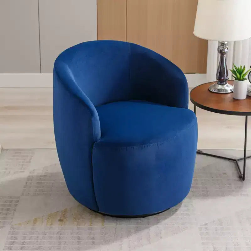 Fauteuil pivotant d'appoint en tissu avec anneau en métal thermolaqué noir