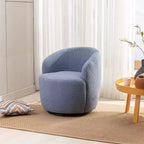 Fauteuil pivotant d'appoint en tissu avec anneau en métal thermolaqué noir