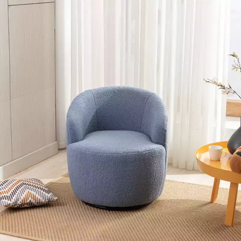 Fauteuil pivotant d'appoint en tissu avec anneau en métal thermolaqué noir