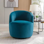 Fauteuil pivotant d'appoint en tissu avec anneau en métal thermolaqué noir