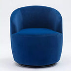 Fauteuil pivotant d'appoint en tissu avec anneau en métal thermolaqué noir