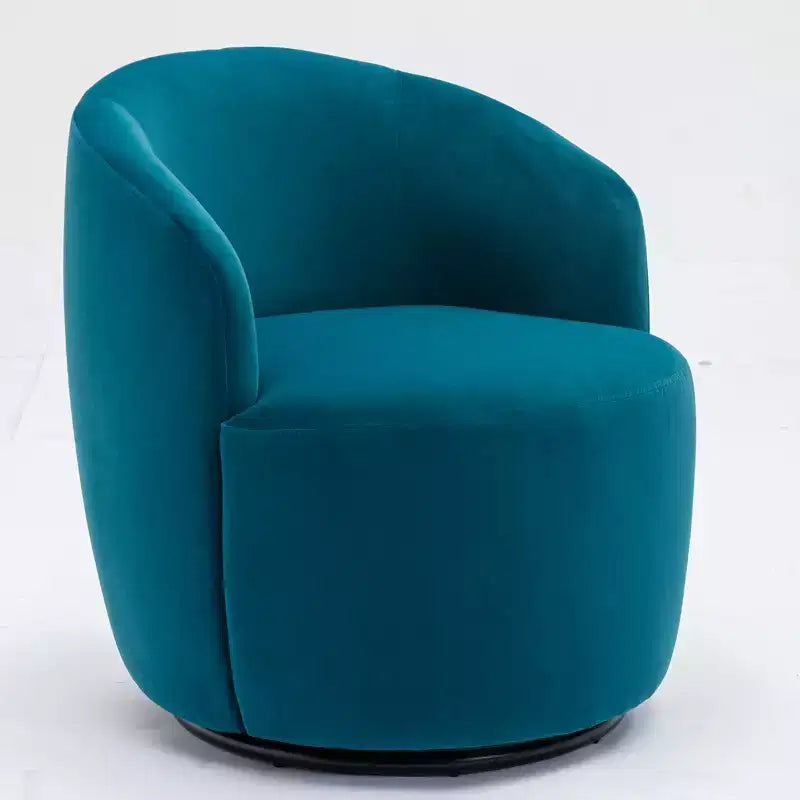 Fauteuil pivotant d'appoint en tissu avec anneau en métal thermolaqué noir