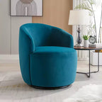 Fauteuil pivotant d'appoint en tissu avec anneau en métal thermolaqué noir