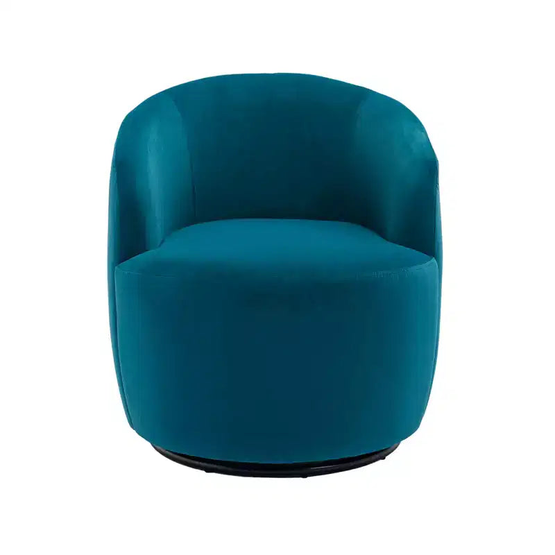Fauteuil pivotant d'appoint en tissu avec anneau en métal thermolaqué noir