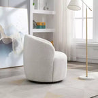 Fauteuil pivotant d'appoint en tissu avec anneau en métal thermolaqué noir