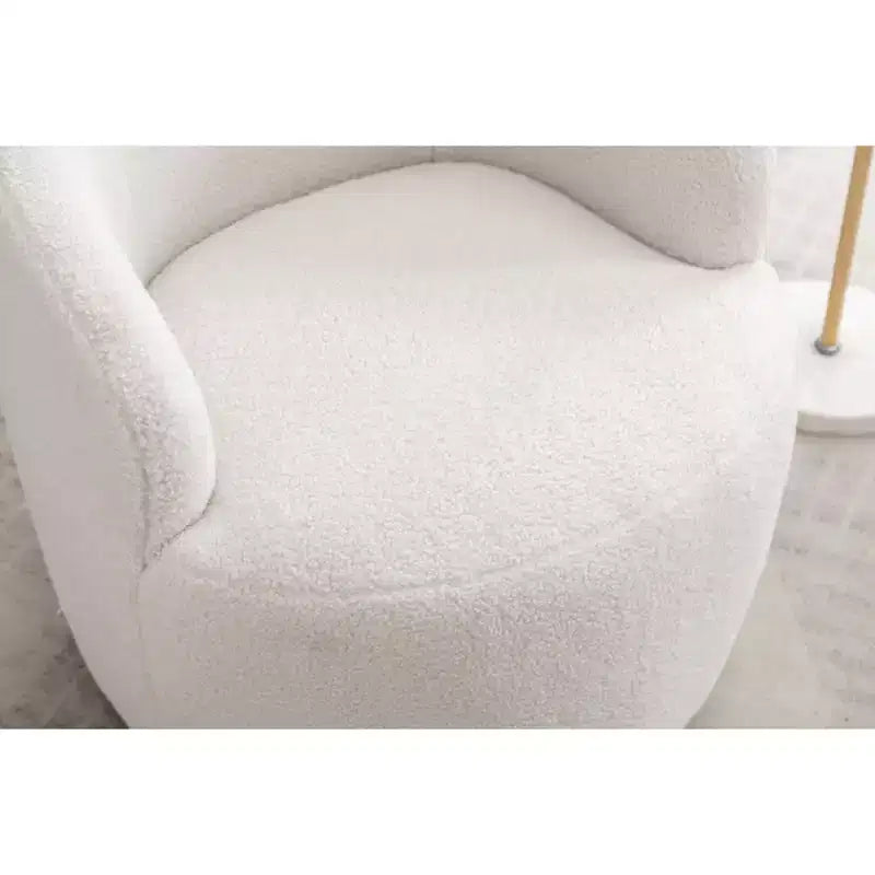 Fauteuil pivotant d'appoint en tissu avec anneau en métal thermolaqué noir