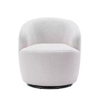 Fauteuil pivotant d'appoint en tissu avec anneau en métal thermolaqué noir