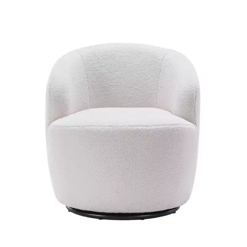 Fauteuil pivotant d'appoint en tissu avec anneau en métal thermolaqué noir