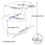Fauteuil pivotant d'appoint en tissu avec anneau en métal thermolaqué noir