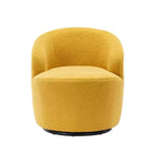 Fauteuil pivotant d'appoint en tissu avec anneau en métal thermolaqué noir