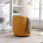 Fauteuil pivotant d'appoint en tissu avec anneau en métal thermolaqué noir