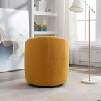 Fauteuil pivotant d'appoint en tissu avec anneau en métal thermolaqué noir