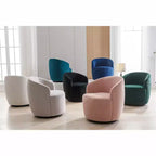 Fauteuil pivotant d'appoint en tissu avec anneau en métal thermolaqué noir
