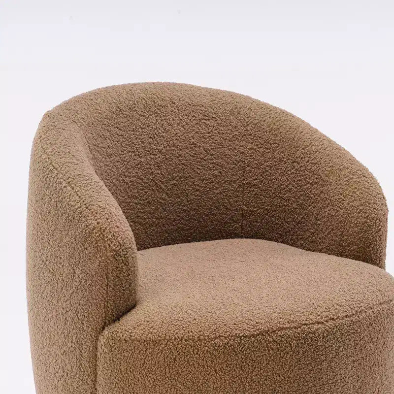 Fauteuil pivotant d'appoint en tissu avec anneau en métal thermolaqué noir