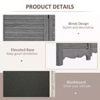 Paravent en bois avec tableau noir, paravent pliable à 4 panneaux pour bureau à domicile, 1,68 m