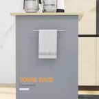 Chariot de cuisine roulant, table desserte portable avec tiroir, étagère réglable et 2 porte-serviettes