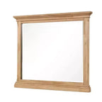 Miroir de commode Royal Hampton, verre biseauté, bois massif de chêne naturel marron, 38x44