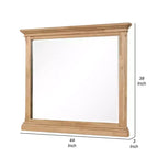 Miroir de commode Royal Hampton, verre biseauté, bois massif de chêne naturel marron, 38x44