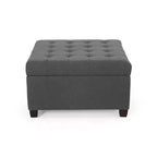 TUYOHW 31 Banc de rangement carré, banc ottoman de bout de lit avec couvercle capitonné, ottoman pour salon, entrée