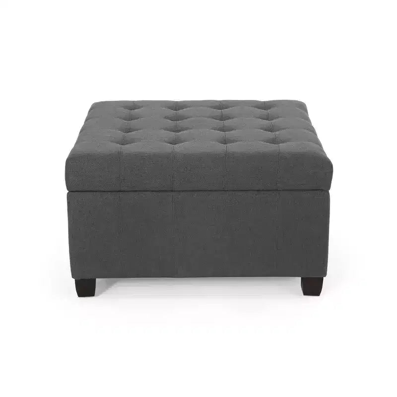 TUYOHW 31 Banc de rangement carré, banc ottoman de bout de lit avec couvercle capitonné, ottoman pour salon, entrée